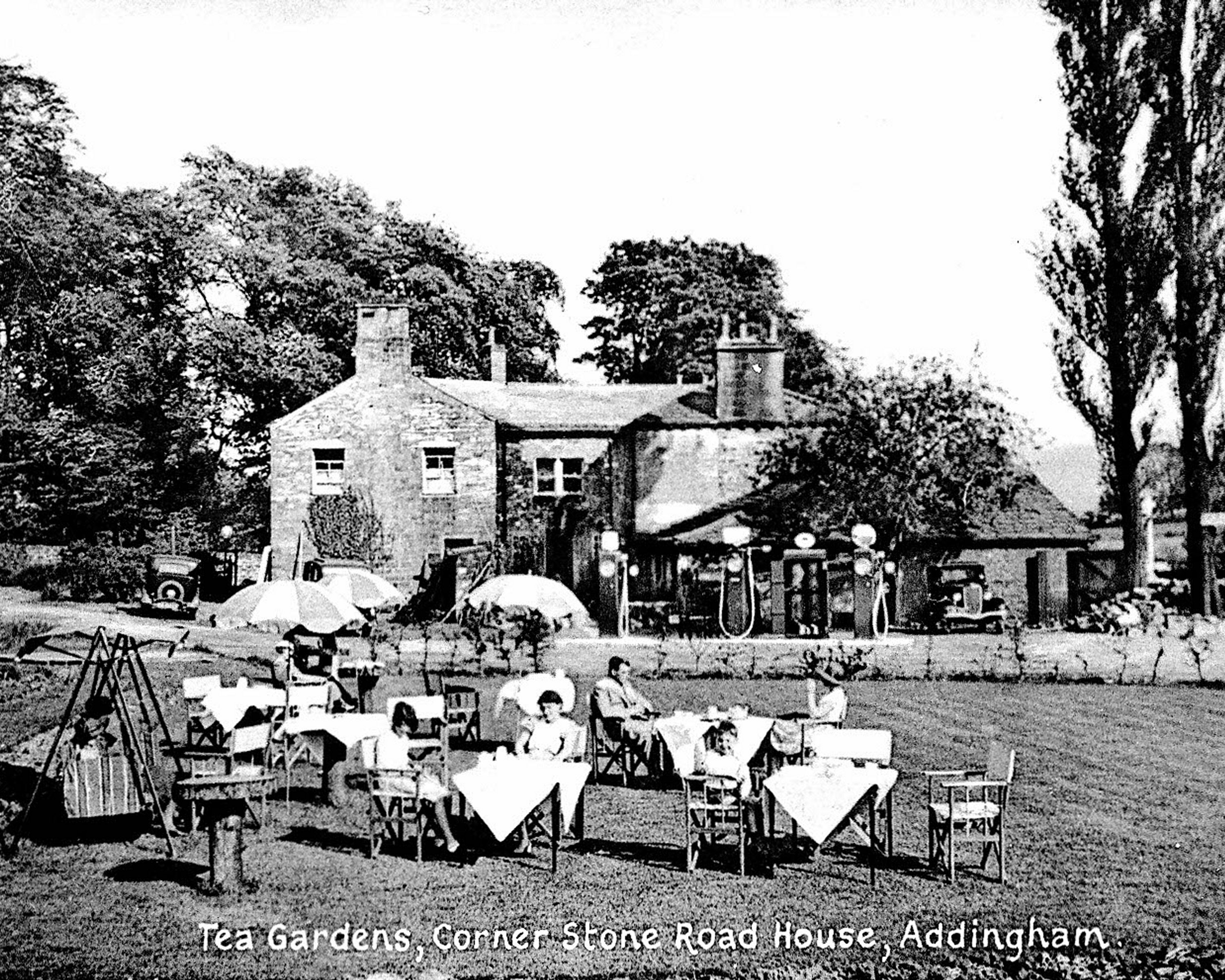 The tea garden at Cornerstones in the 1950's