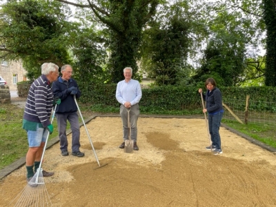 Petanque court resurfacing